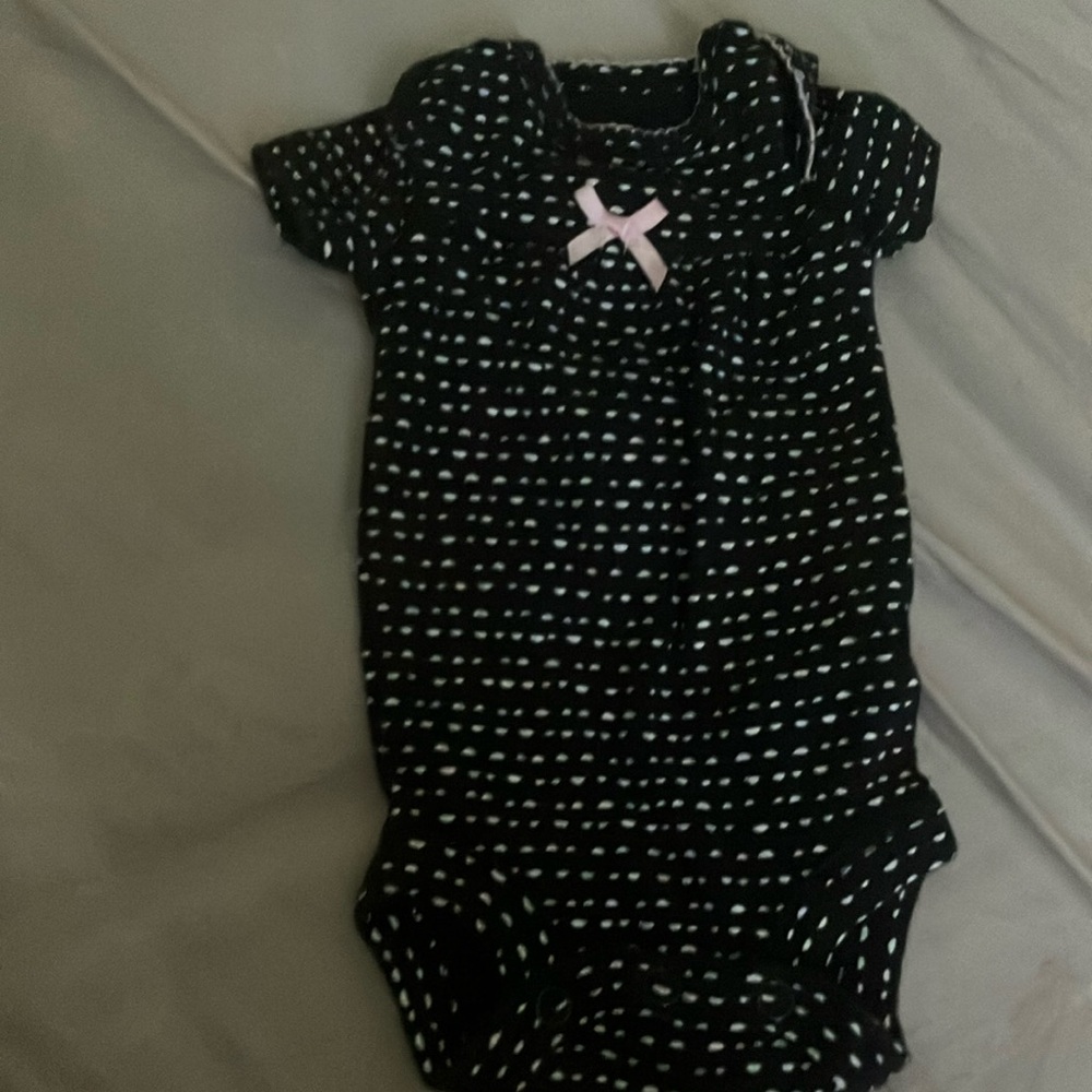 Black and White Polka Dot Kids One Piece
